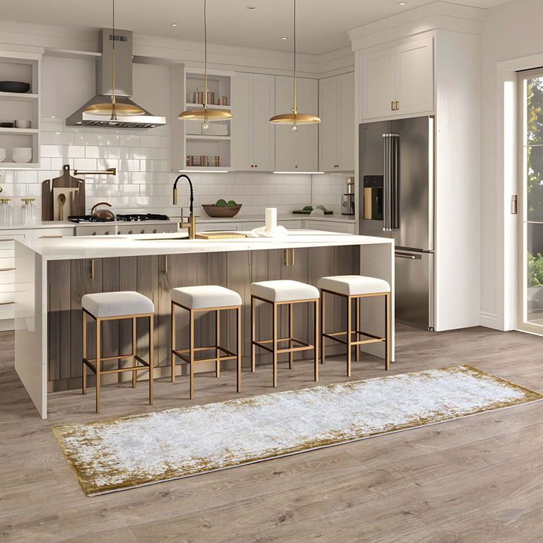 Easy Kuza Rug - Border - Gold - Sizes Available