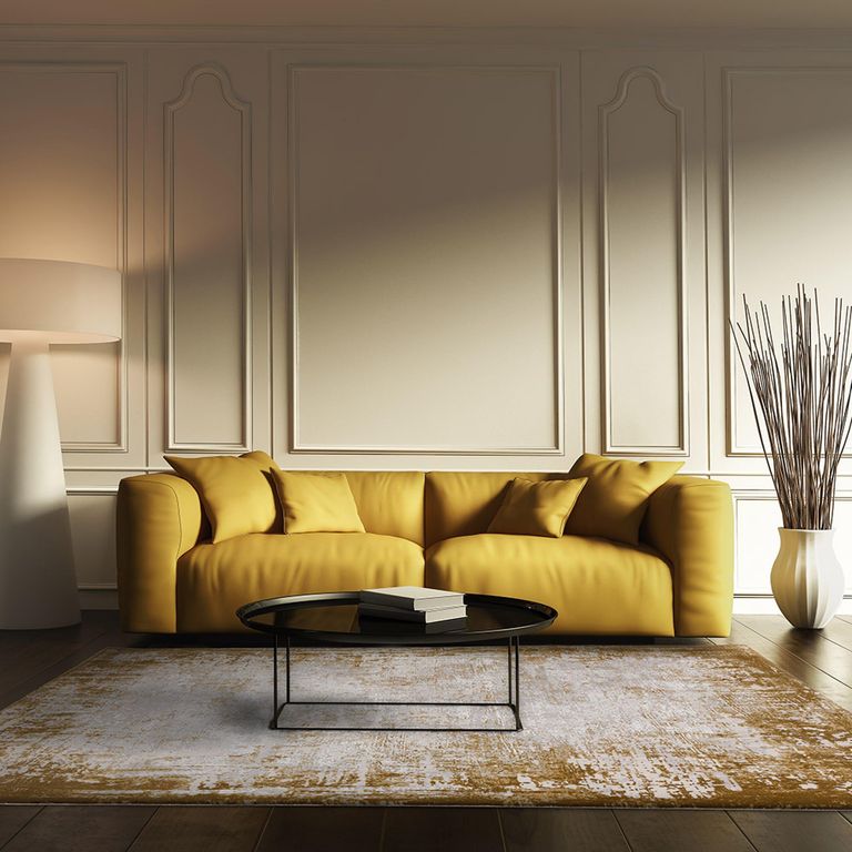 Easy Kuza Rug - Border - Gold - Sizes Available