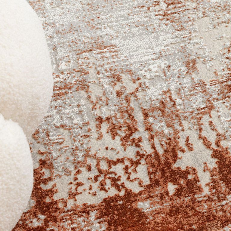 Easy Kuza Rug - Border - Terracotta - Sizes Available