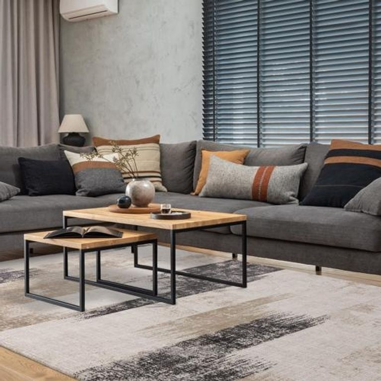 Easy Kuza Rug - Lines - Beige - Sizes Available