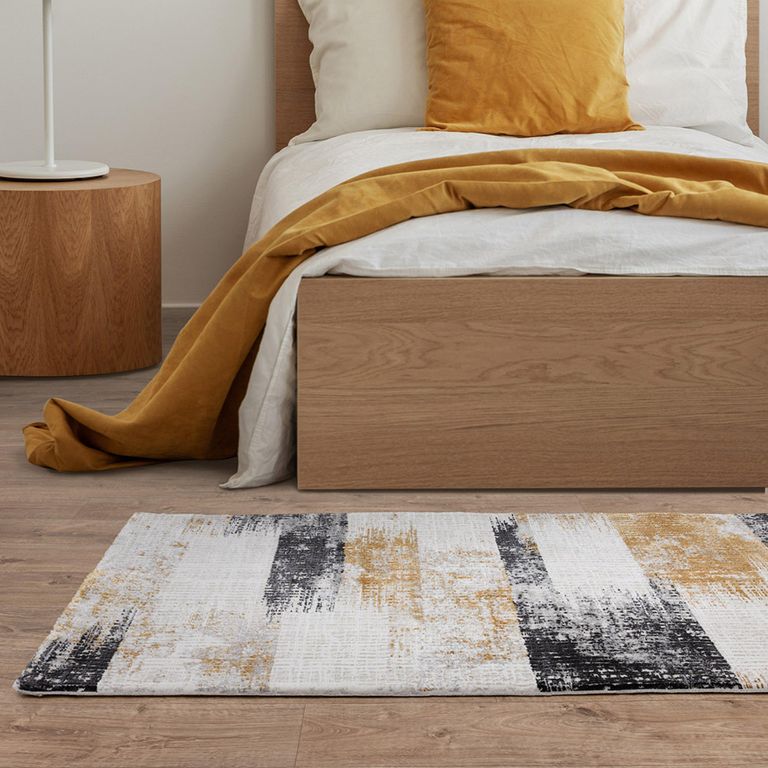 Easy Kuza Rug - Lines - Gold - Sizes Available