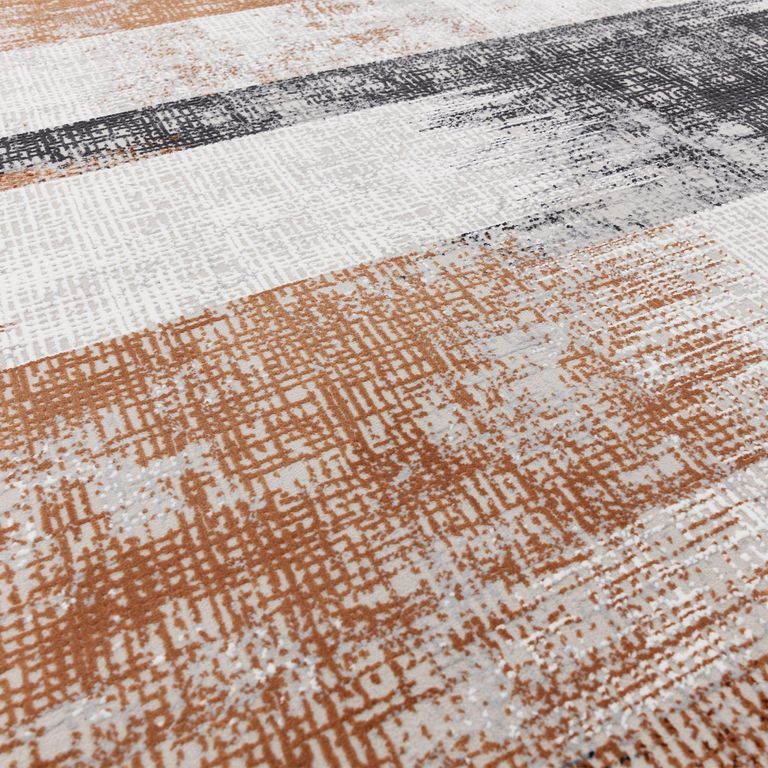 Easy Kuza Rug - Lines - Terracotta - Sizes Available