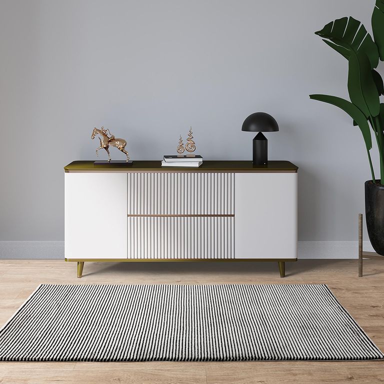 Easy Kuza Rug - Plain Stripe - Khaki - Sizes Available