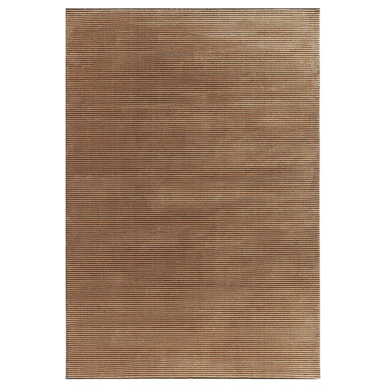 Easy Kuza Rug - Plain Stripe - Terracotta - Sizes Available