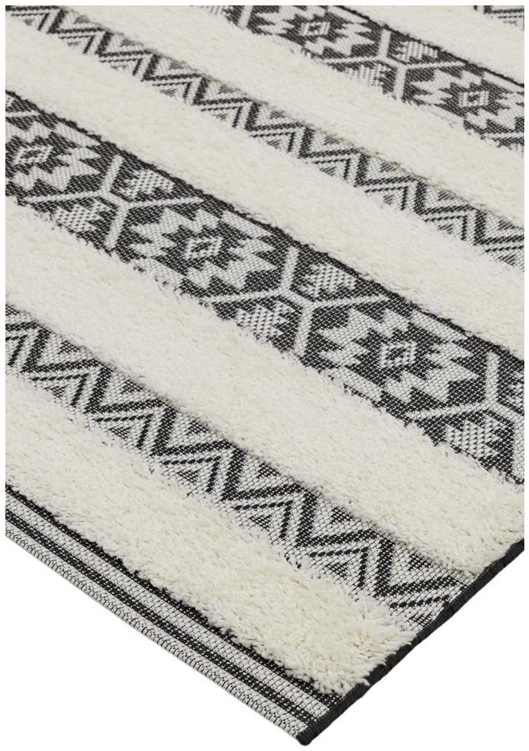 Easy Monty Rug - Stripe - MN03 - Black and Cream - Sizes Available