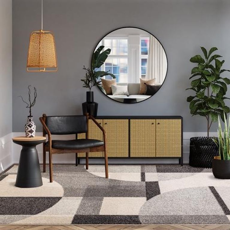 Easy Muse Rug - Art Deco - MU20 - Grey - 80cm x 150cm