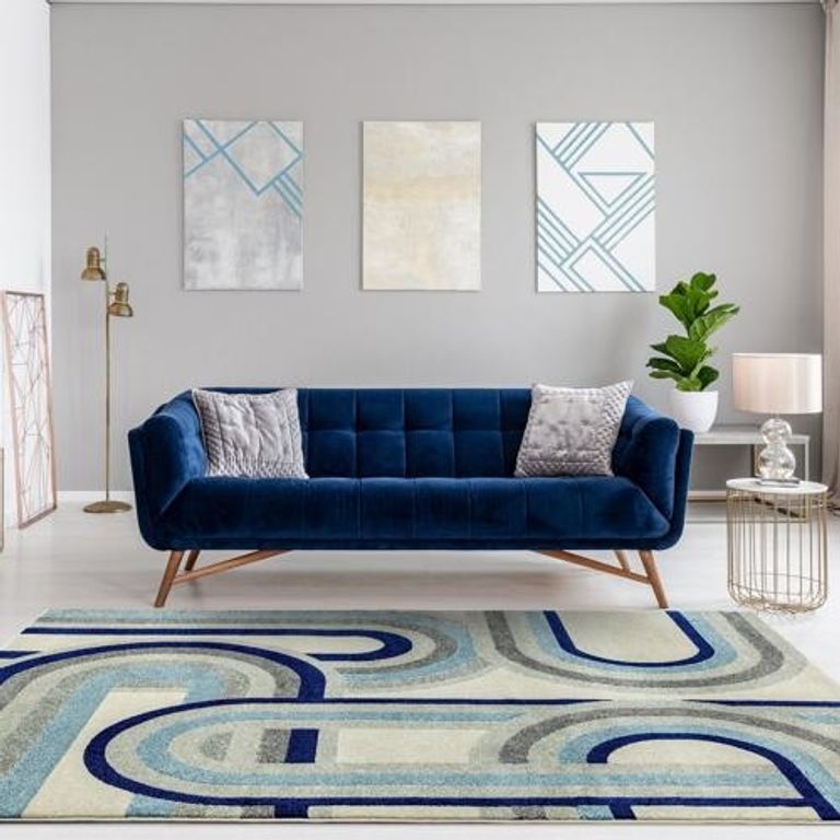 Easy Nova Rug - Retro Blue - NV30 - Sizes Available