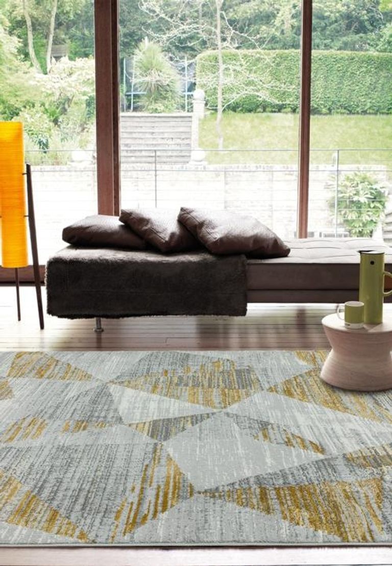 Easy Orion Rug - Blocks - OR12 - Yellow - Sizes Available
