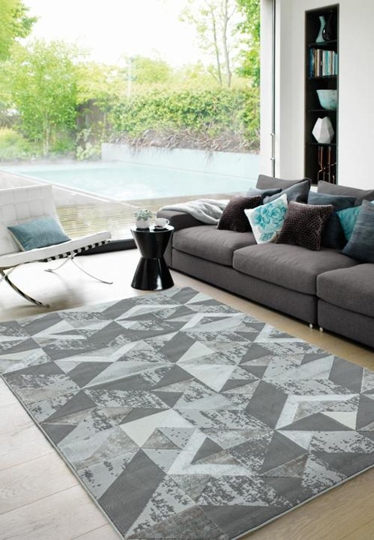 Easy Orion Rug - Flag - OR09 - Silver - Sizes Available