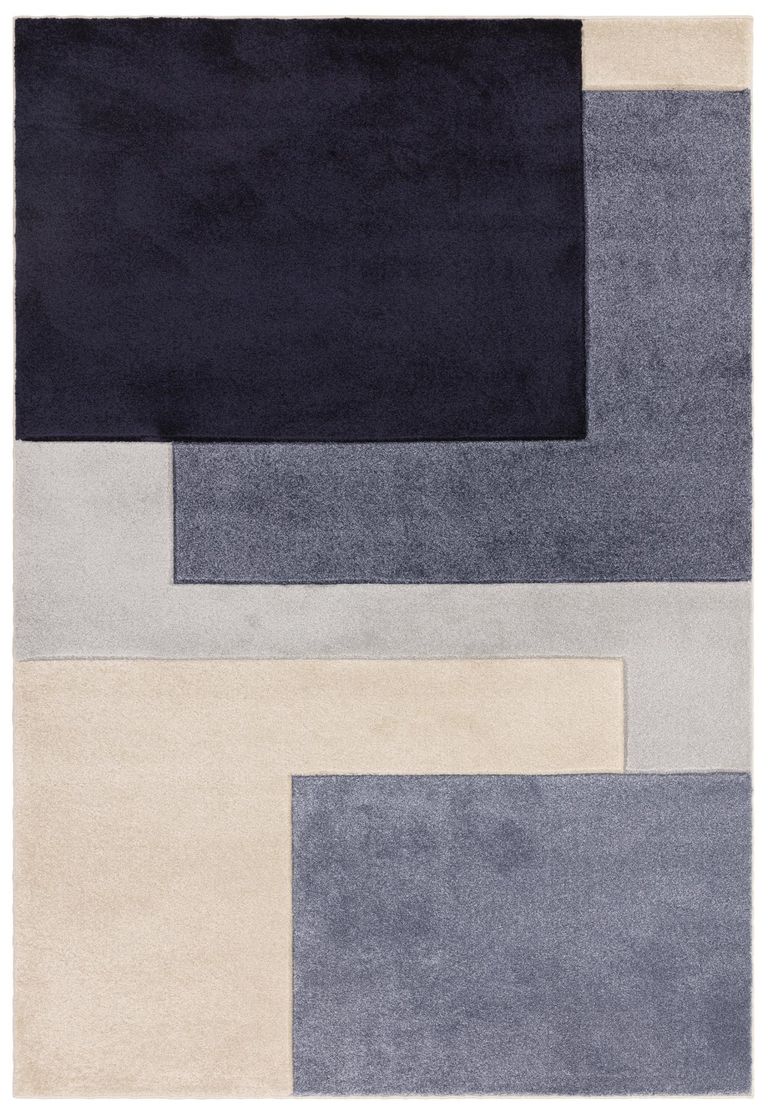 Easy Sketch Rug - Blocks - Blue - Sizes Available