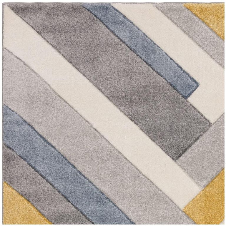 Easy Sketch Rug - Linear Grey - Multi Colour - 80cm x 150cm