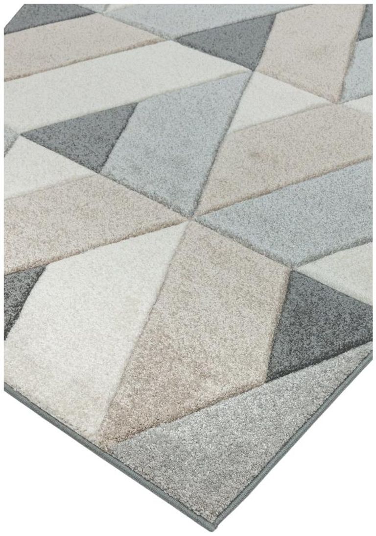 Easy Sketch Rug - Rhombus - Grey - Multi Colour - 80cm x 150cm