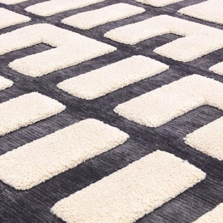 Easy Valley Rug - Junction - Charcoal and Ivory - 120cm x 170cm
