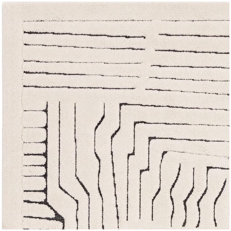 Easy Valley Route Rug - Ivory and Charcoal - 120cm x 170cm