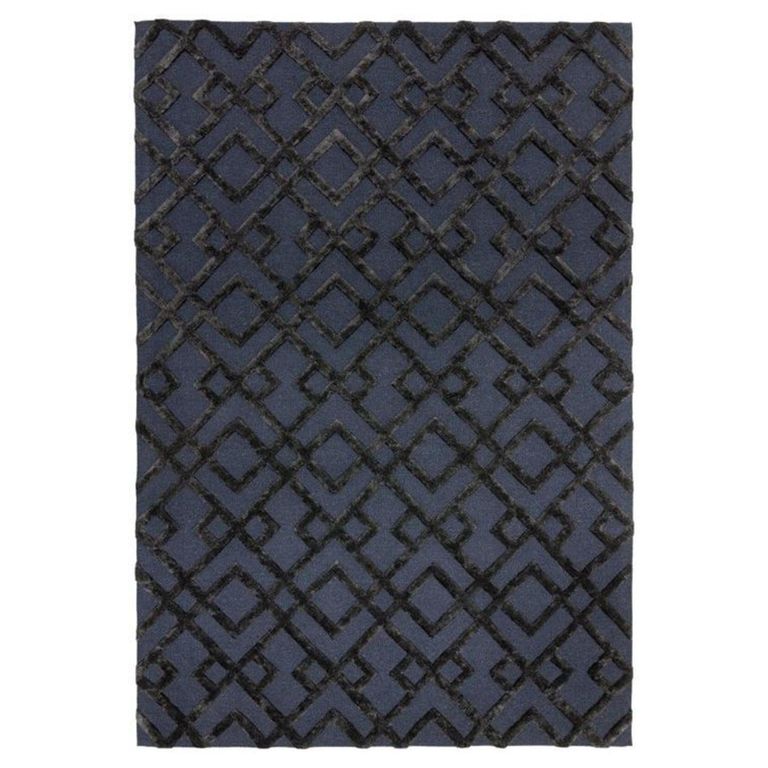 Natural Weaves Rug - Dixon Trellis - Black - Sizes Available