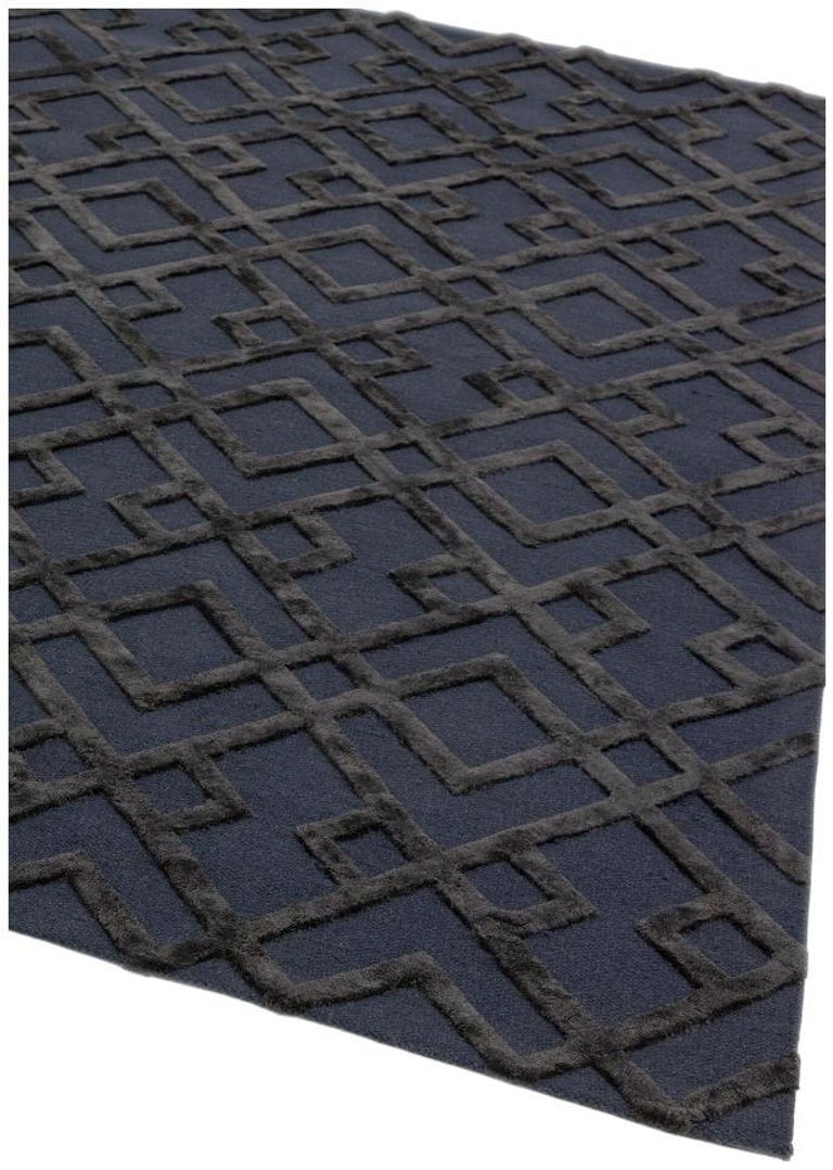 Natural Weaves Rug - Dixon Trellis - Black - Sizes Available