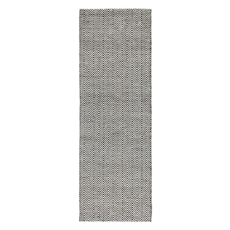 Natural Weaves Runner - Ives - Black and White - 66cm x 200cm