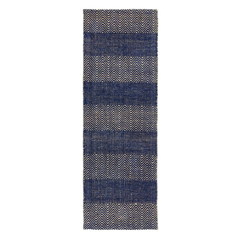 Natural Weaves Runner - Ives - Navy Blue - 66cm x 200cm