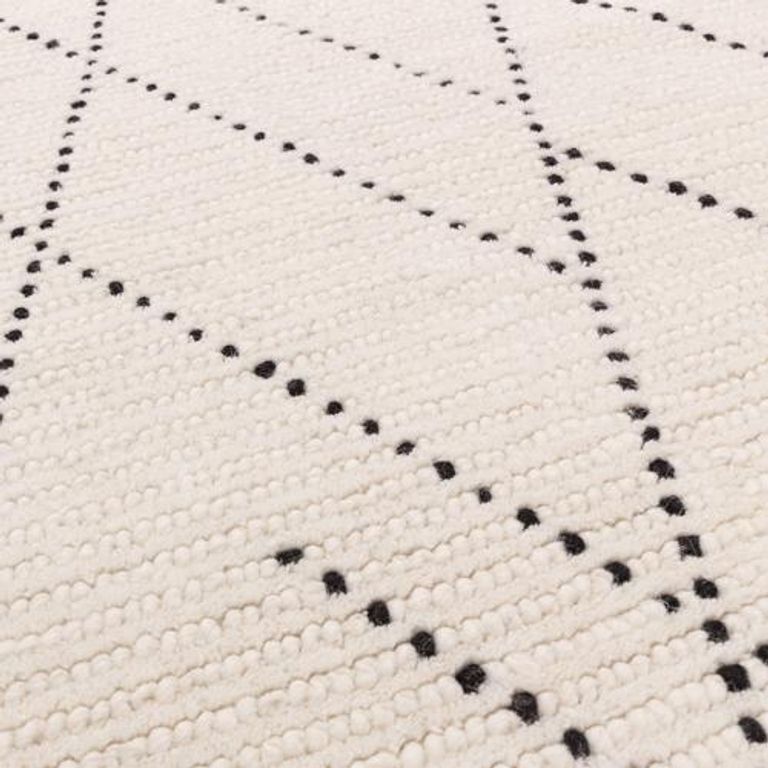 Natural Weaves Rug - Nepal - Cream and Black Linear - Sizes Available