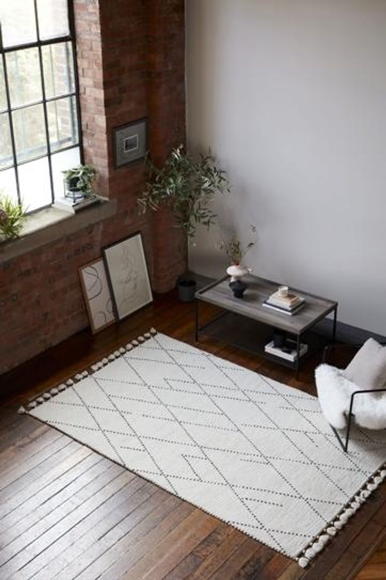 Natural Weaves Rug - Nepal - Cream and Black Linear - Sizes Available