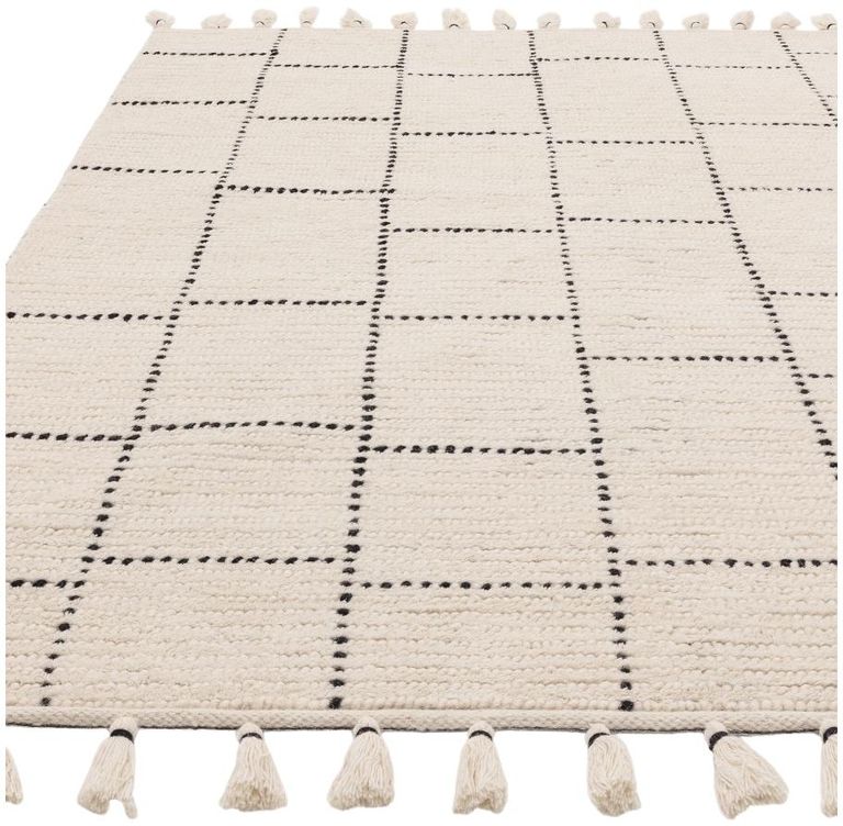 Natural Weaves Rug - Nepal - Cream and Black Tile - Sizes Available
