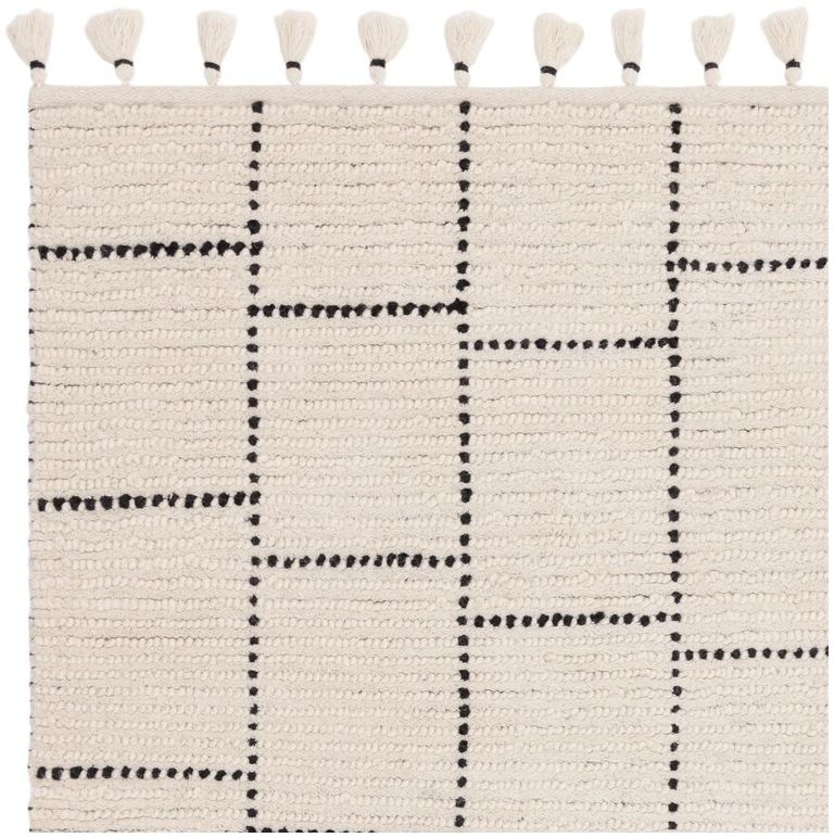 Natural Weaves Rug - Nepal - Cream and Black Tile - Sizes Available