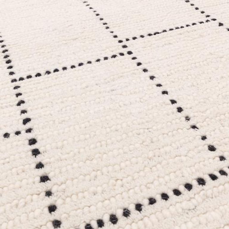 Natural Weaves Rug - Nepal - Cream and Black Tile - Sizes Available
