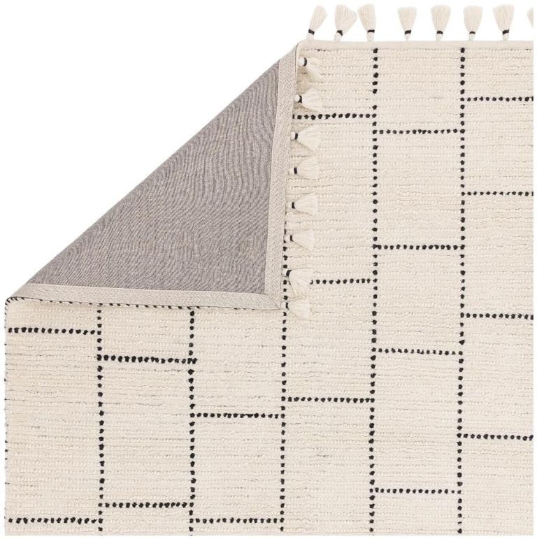 Natural Weaves Rug - Nepal - Cream and Black Tile - Sizes Available
