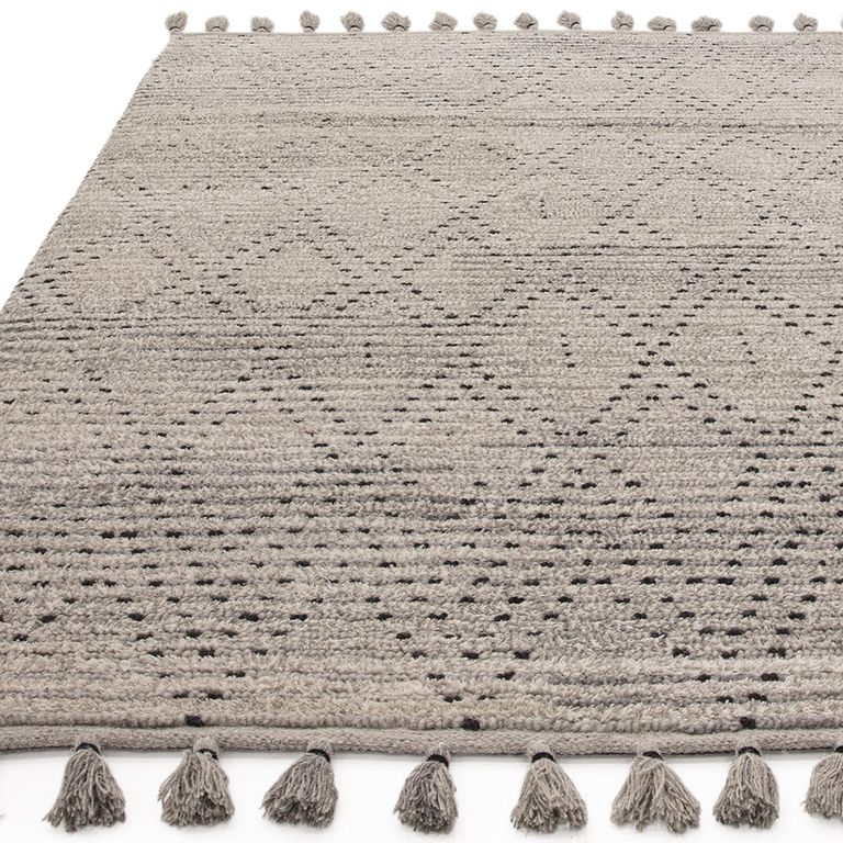 Natural Weaves Rug - Nepal - Grey and Black - Diamond - Sizes Available