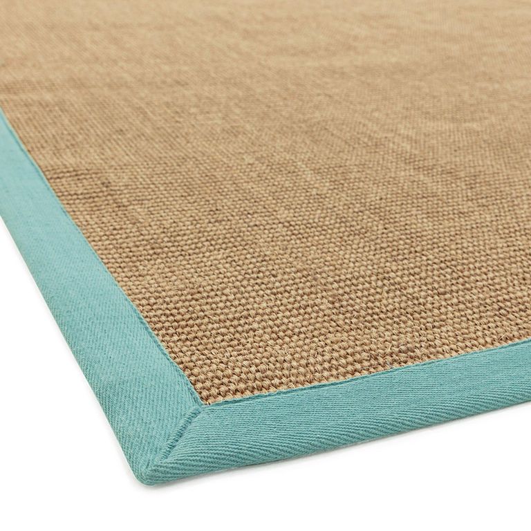 Natural Weaves Rug - Sisal - Linen and Aqua - Sizes Available