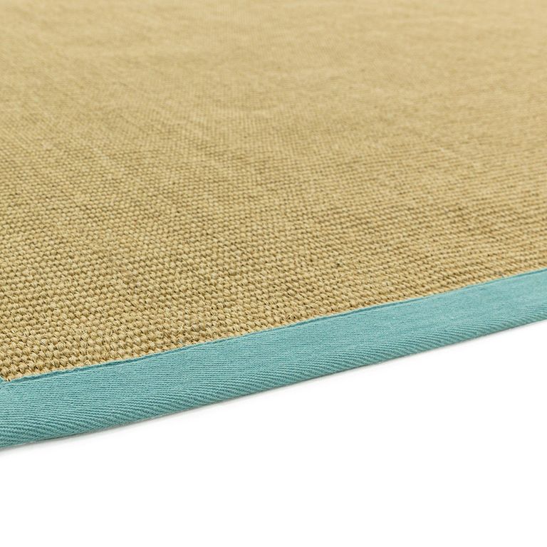 Natural Weaves Rug - Sisal - Linen and Aqua - Sizes Available