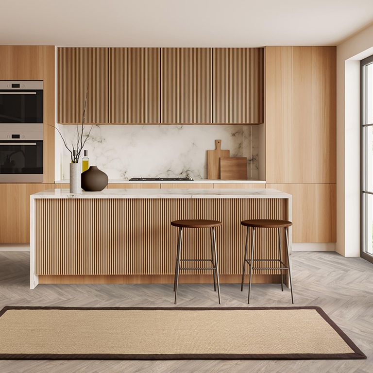 Natural Weaves Runner - Sisal - Linen and Chocolate - 68cm x 240cm