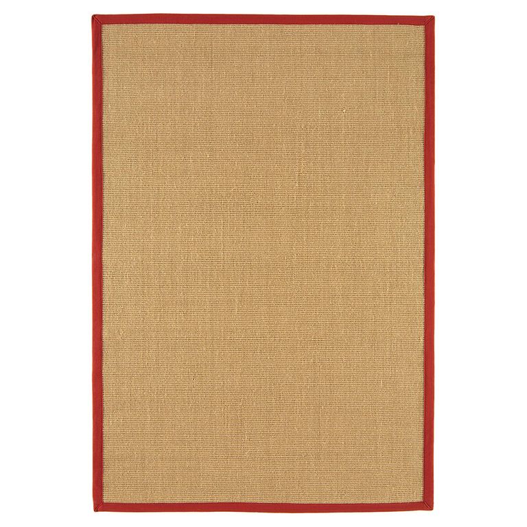 Natural Weaves Rug - Sisal - Linen and Red - Sizes Available