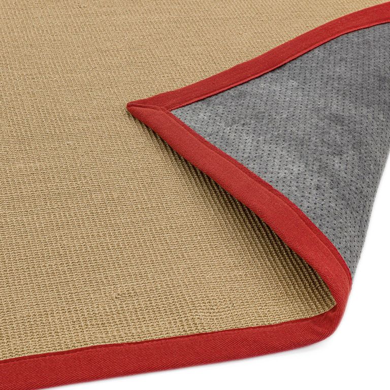 Natural Weaves Rug - Sisal - Linen and Red - Sizes Available