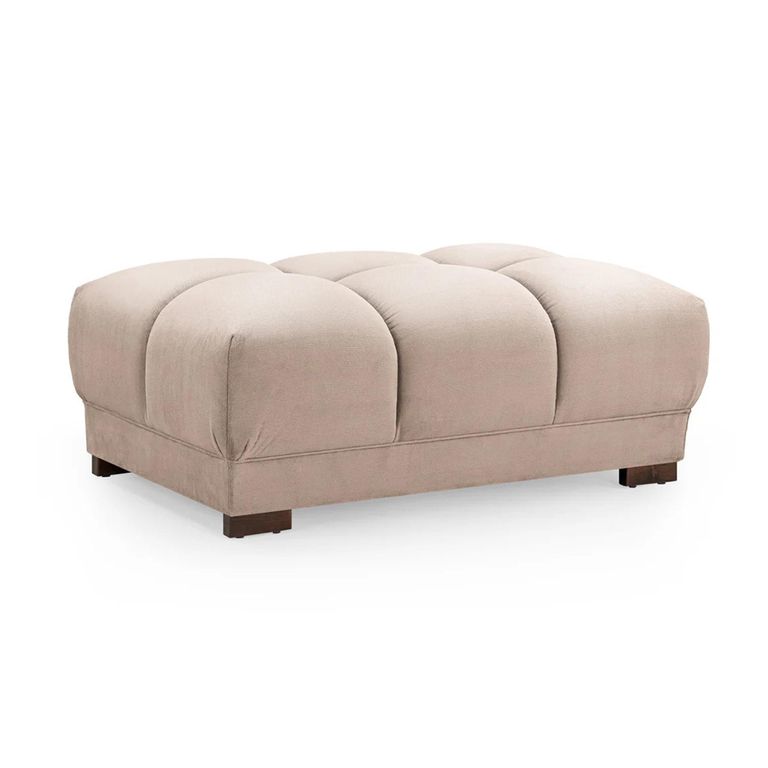 Azzuro Footstool - Mocha Velvet Fabric