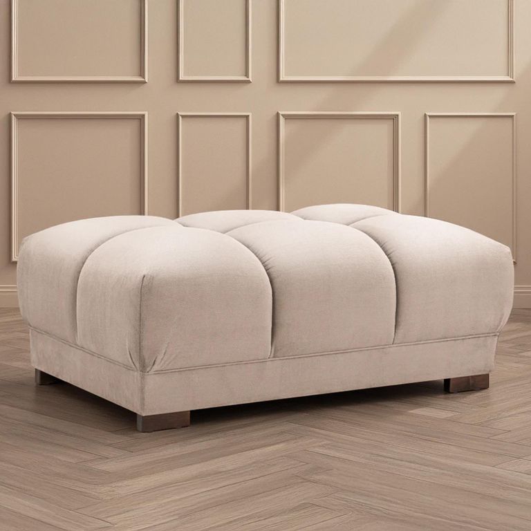 Azzuro Footstool - Mocha Velvet Fabric