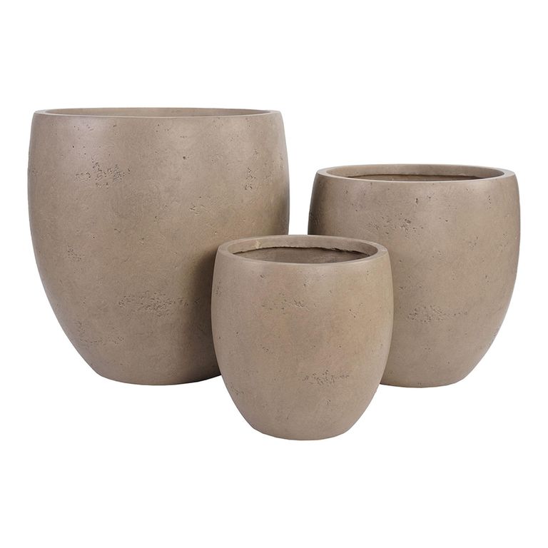 Beckley Fiberclay Pot - Brown - Set of 3