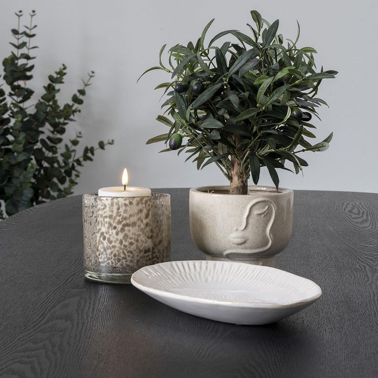 Ceramic Flower Pot - Beige