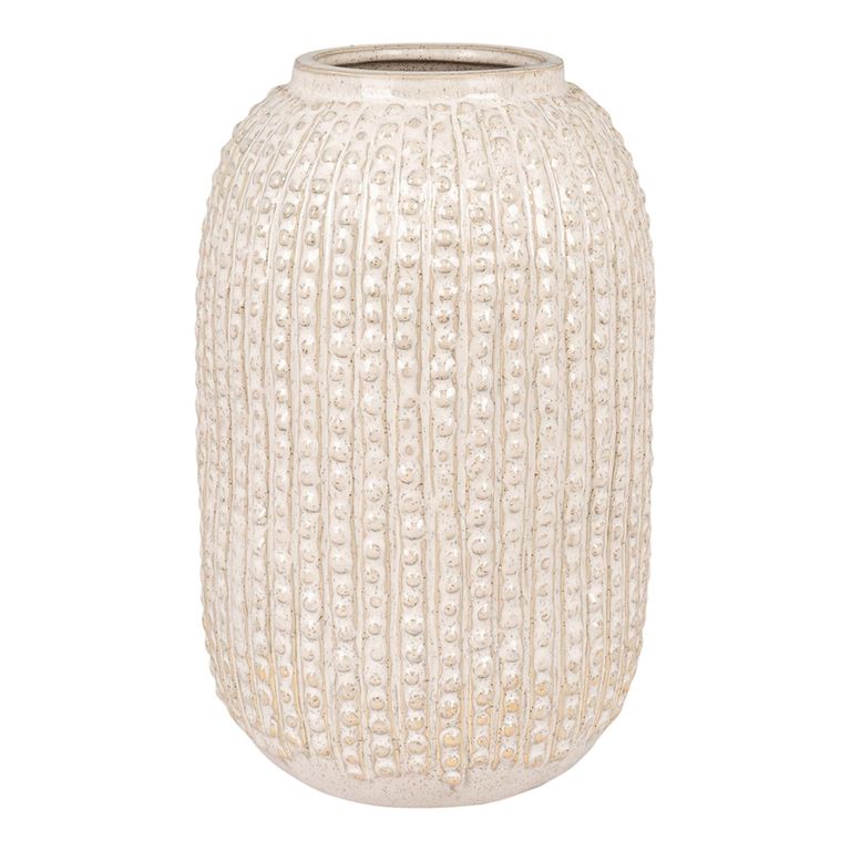 Ceramic Vase - Beige - Spotted