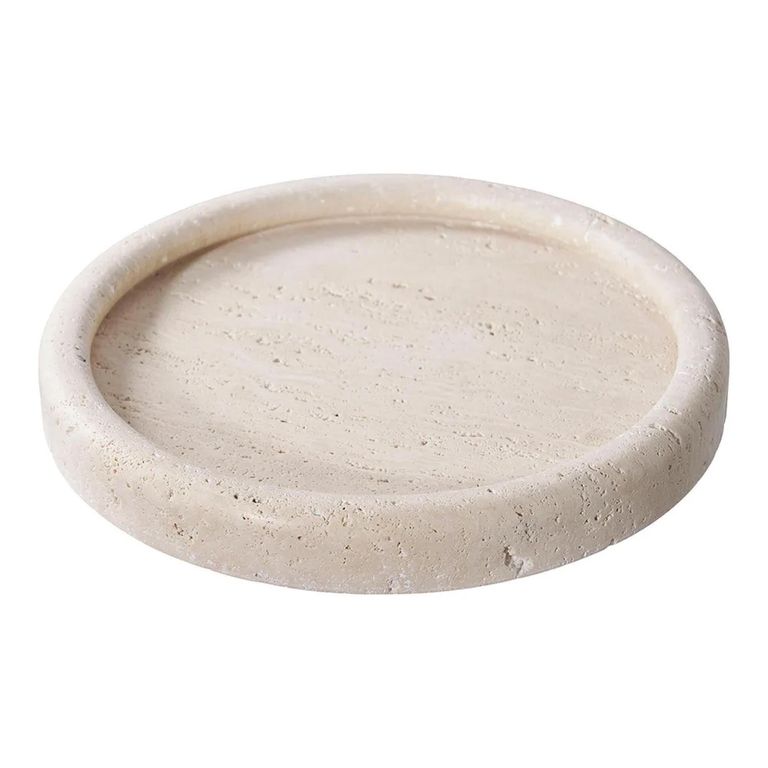 Tray - Round - Travertine - Beige