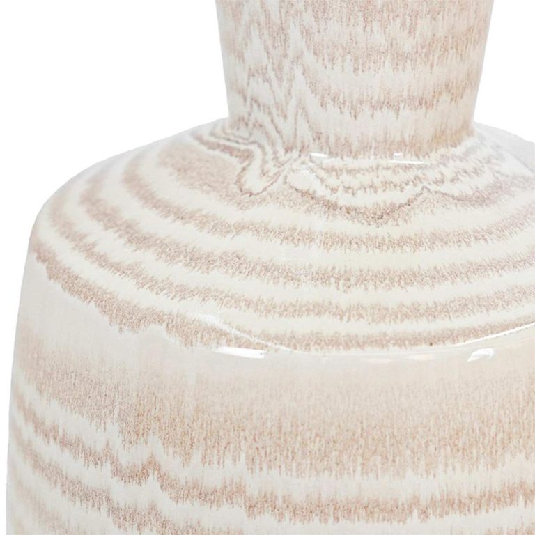 Vase - Beige and Brown Stripes - Ceramic - Small