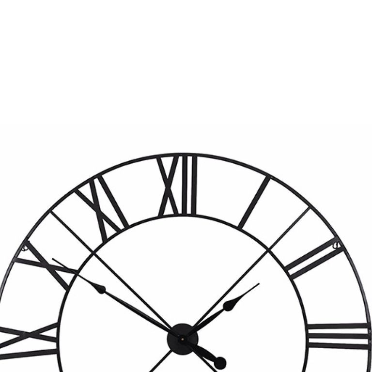 Wall Clock - Black Metal - Round - Large