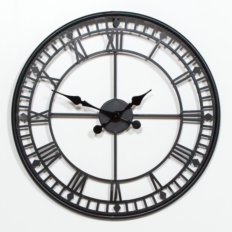 Wall Clock - Black Metal - Round - Small