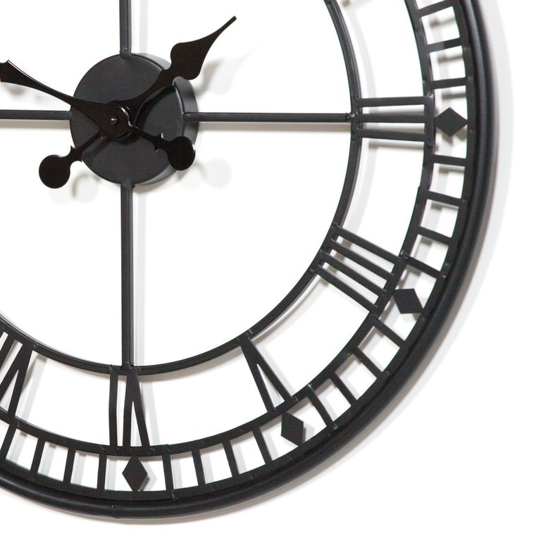 Wall Clock - Black Metal - Round - Small