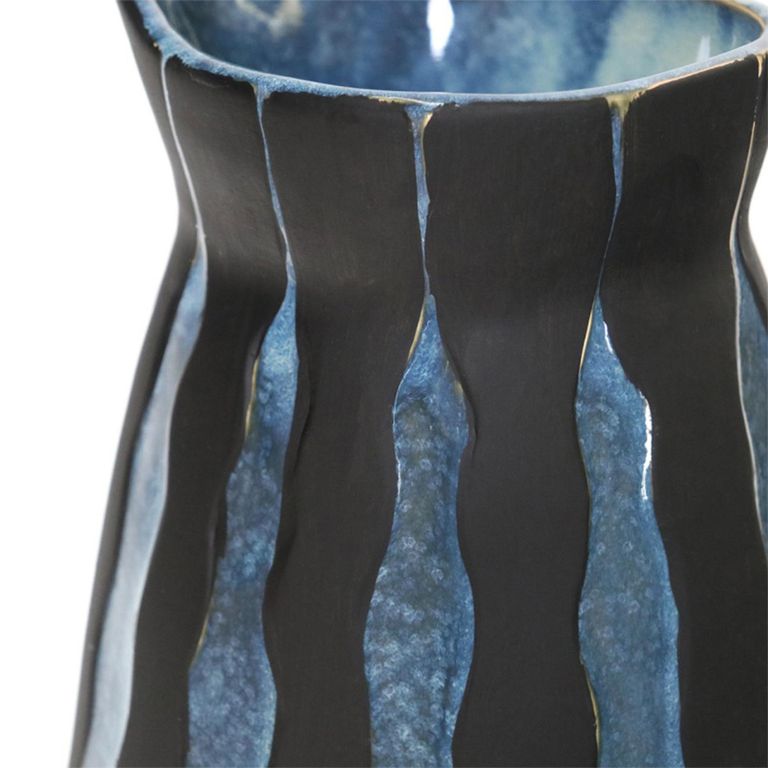 Vase - Black and Blue - Ceramic