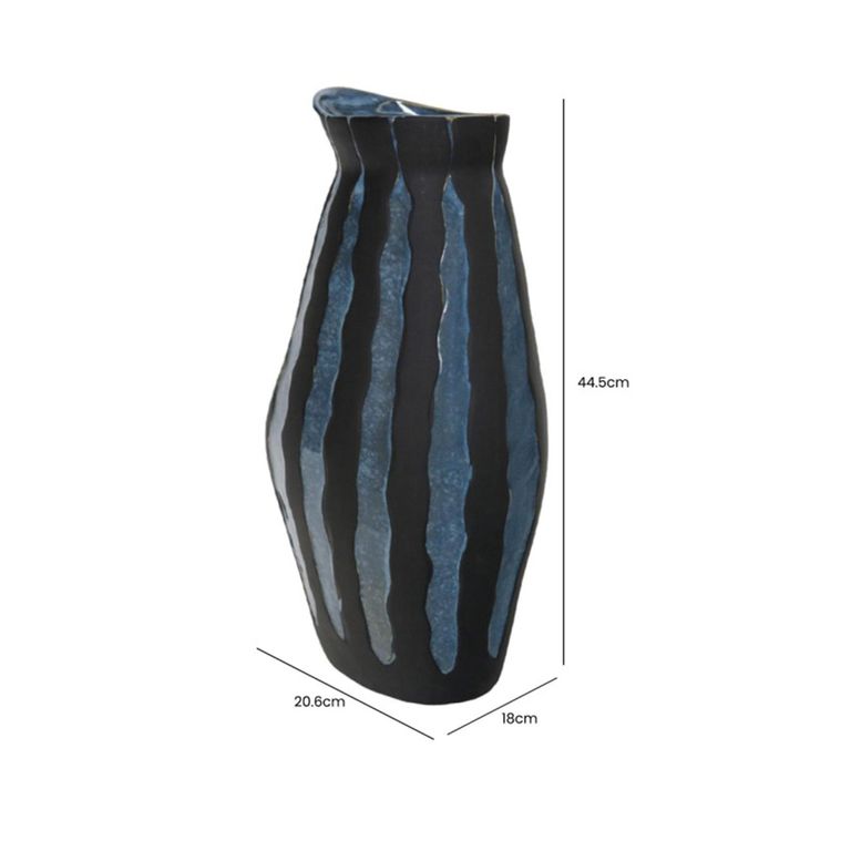 Vase - Black and Blue - Ceramic