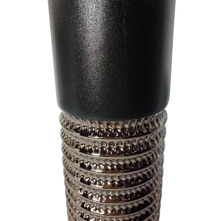 Vase - Black and Textured Bronze - Ceramic - Large