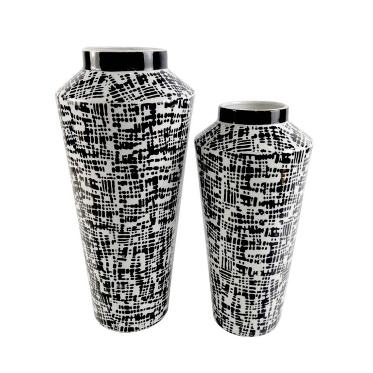 Vase - Black and White - Ceramic - Small