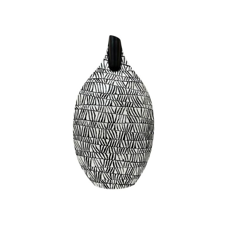 Vase - Black and White - Polyresin - Large