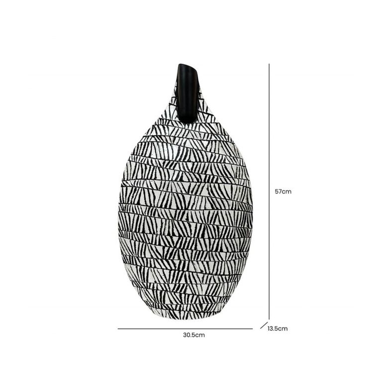 Vase - Black and White - Polyresin - Large